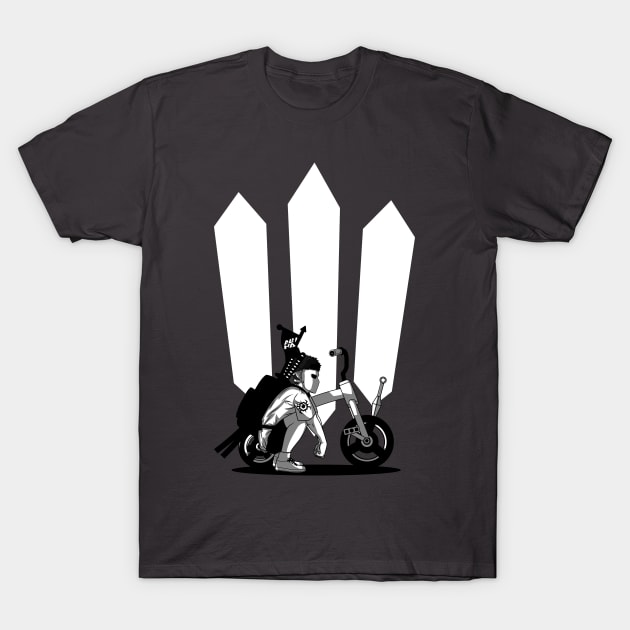 SAMURAI BOY FLAT TIRE T-Shirt by ALPHA MERCH STORE